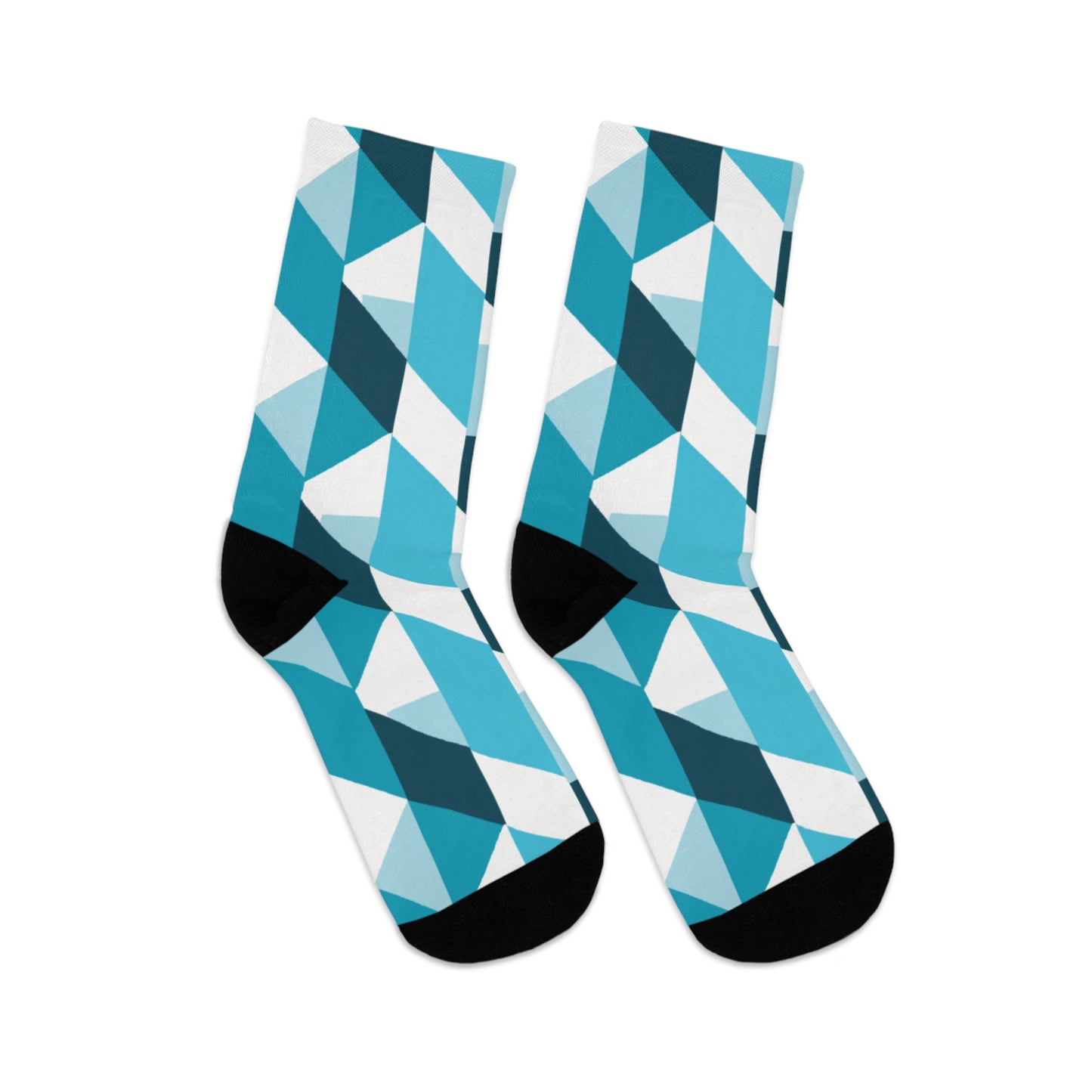 Geometric Argyle Blue Socks