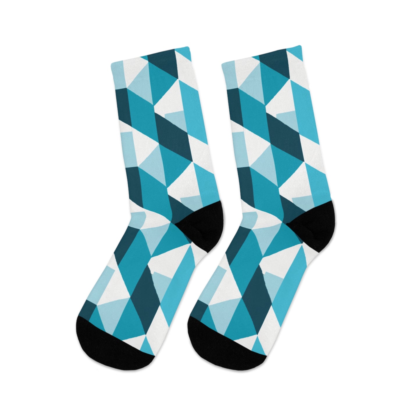 Geometric Argyle Blue Socks