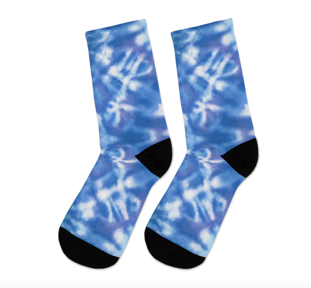 Blue Tie Dye Socks
