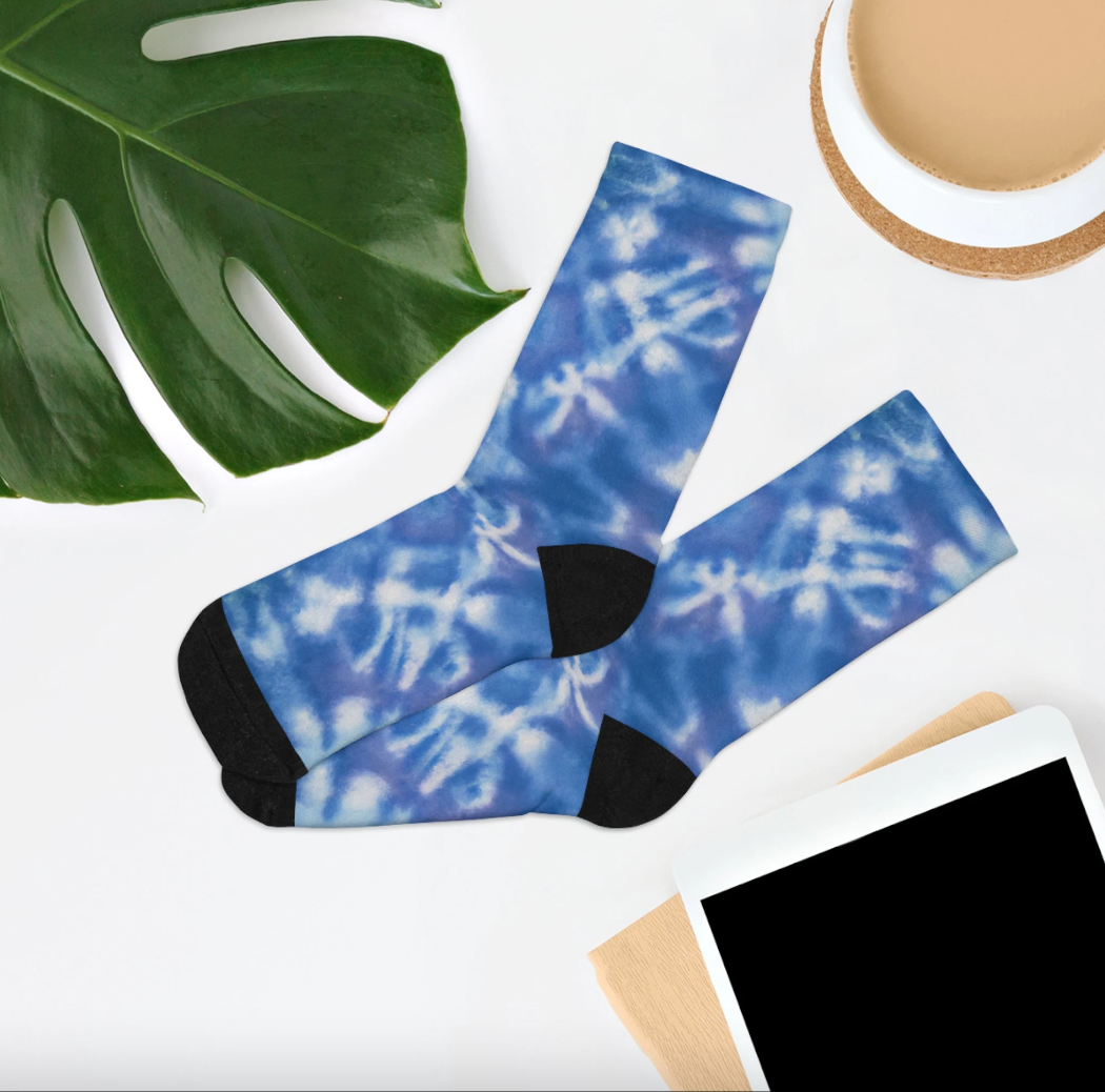 Blue Tie Dye Socks