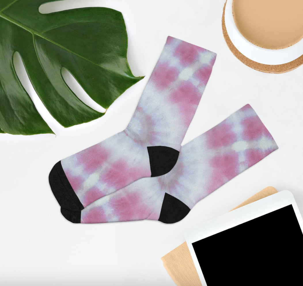 Pink Tie Dye Socks