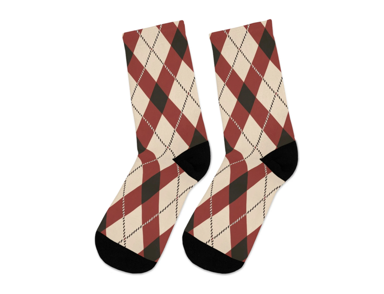 Classic Argyle Socks Red