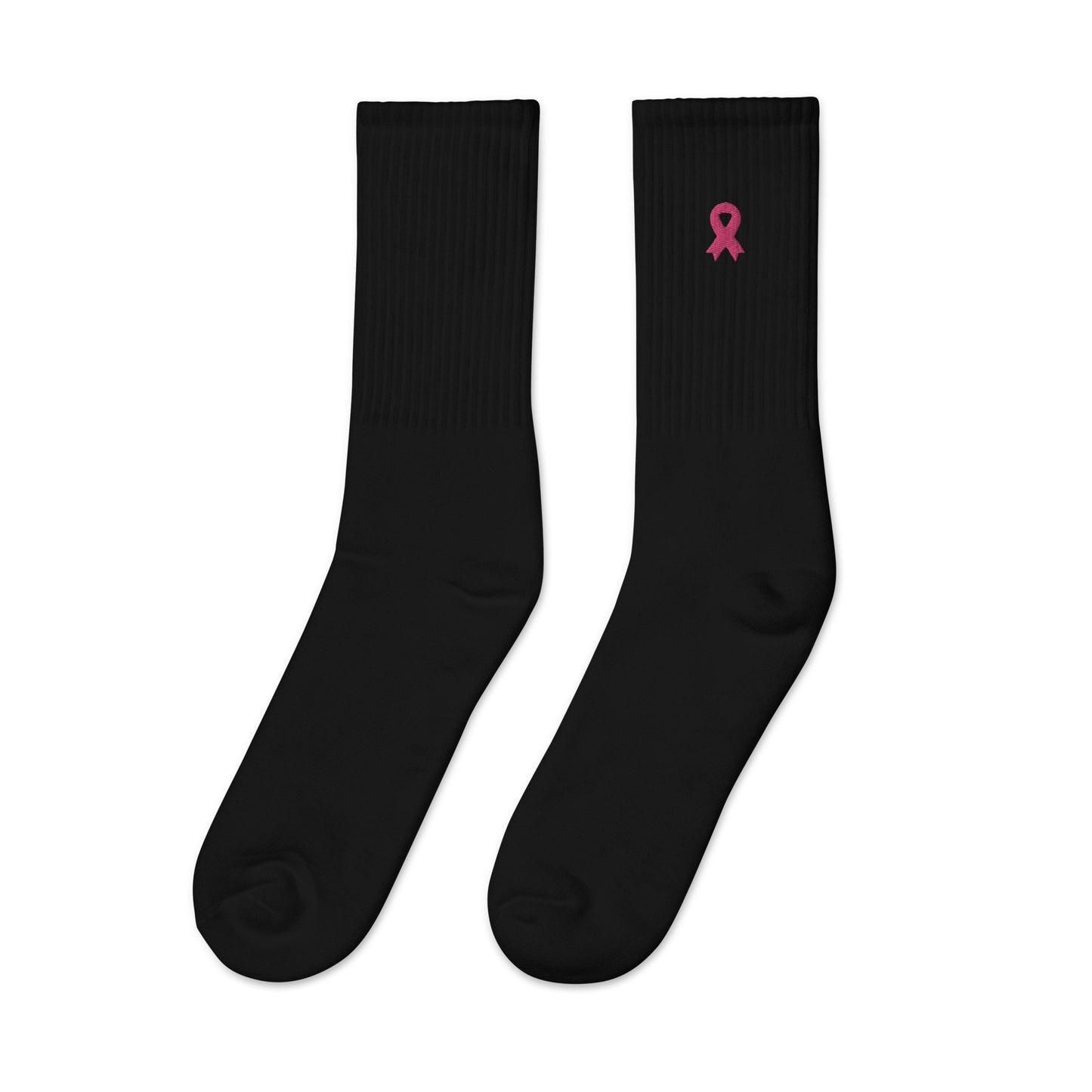 Pink Ribbon Custom Personalized Embroidered Socks