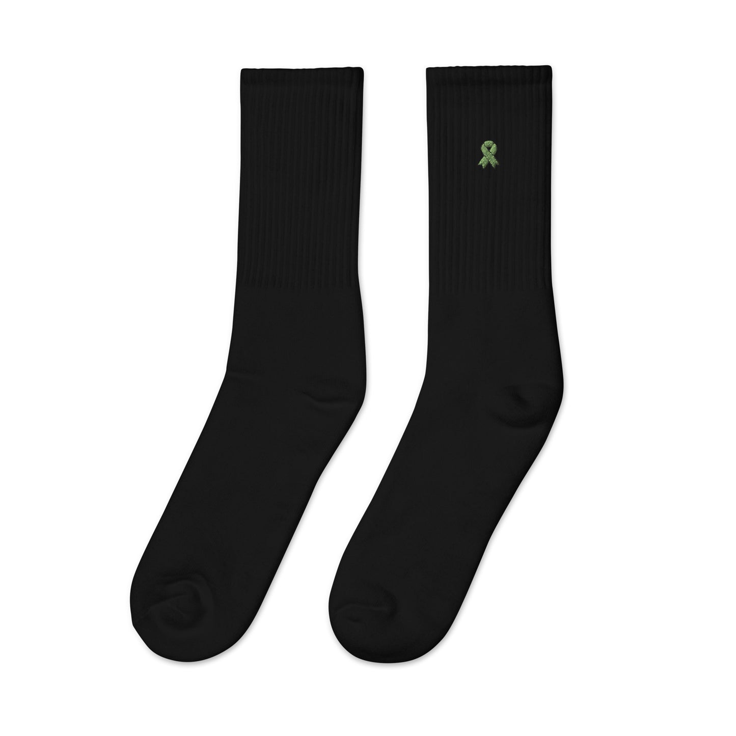 Green Ribbon Custom Personalized Embroidered Socks