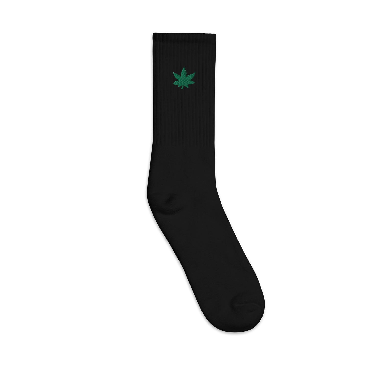 Weed Leaf Embroidered Socks