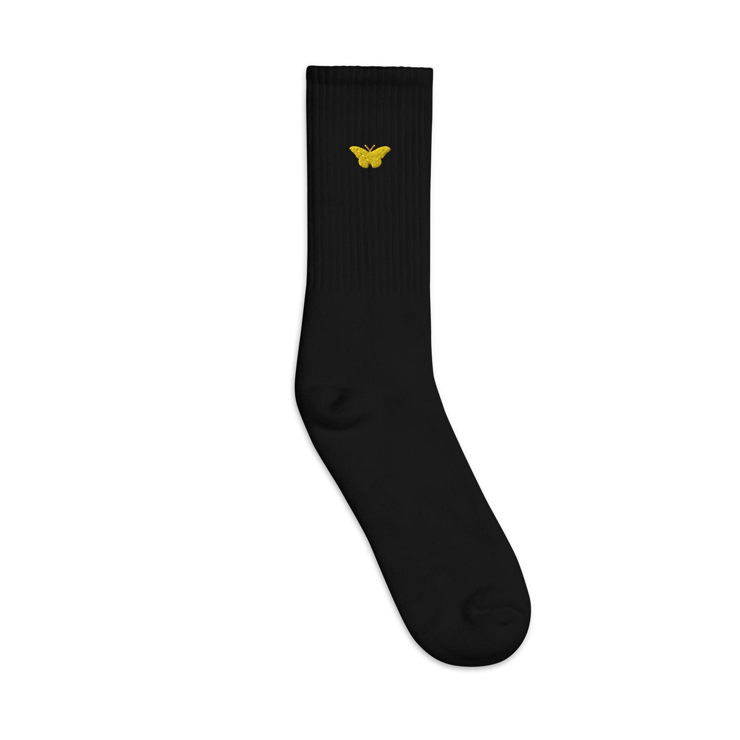 Golden Butterfly Embroidered Socks
