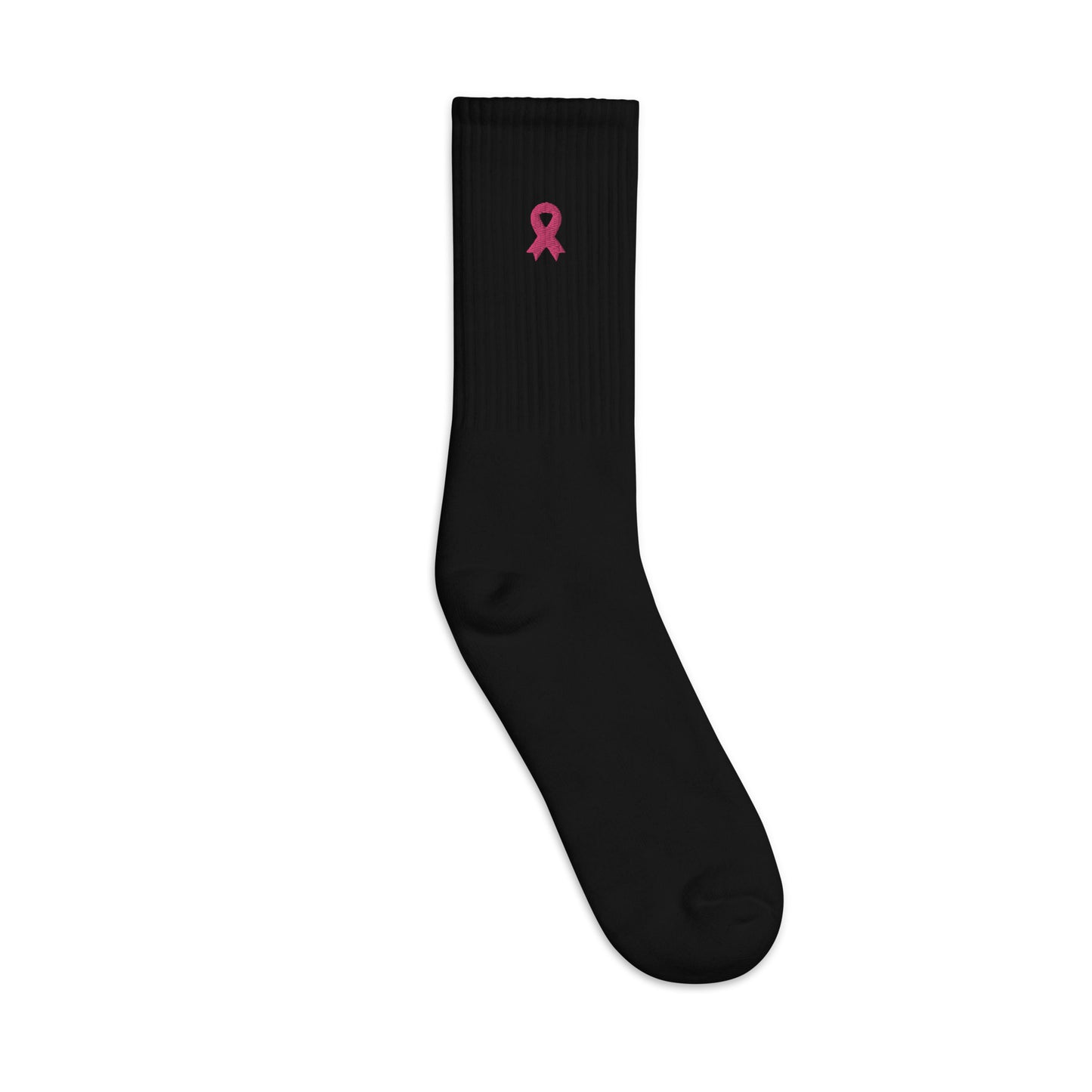 Pink Ribbon Custom Personalized Embroidered Socks