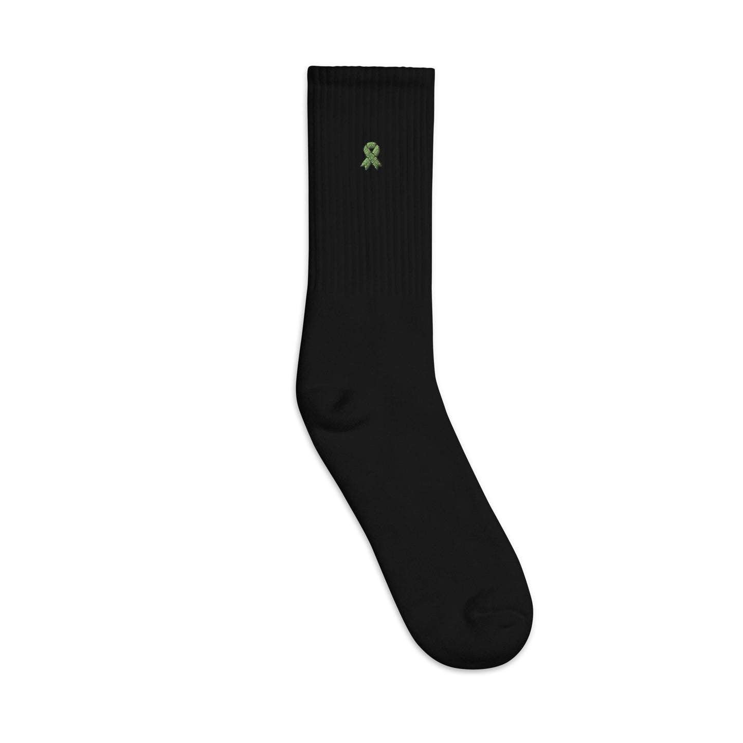 Green Ribbon Custom Personalized Embroidered Socks