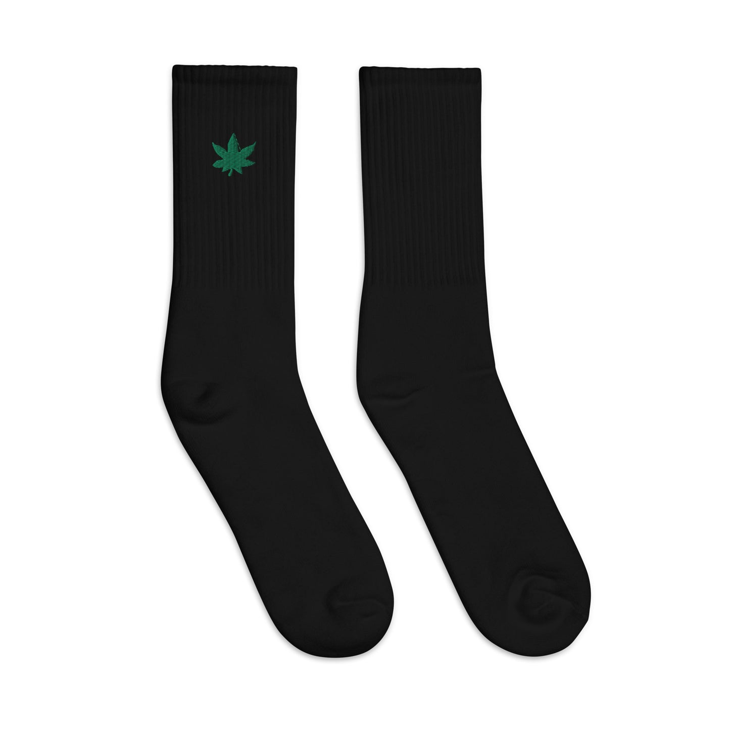 Weed Leaf Embroidered Socks