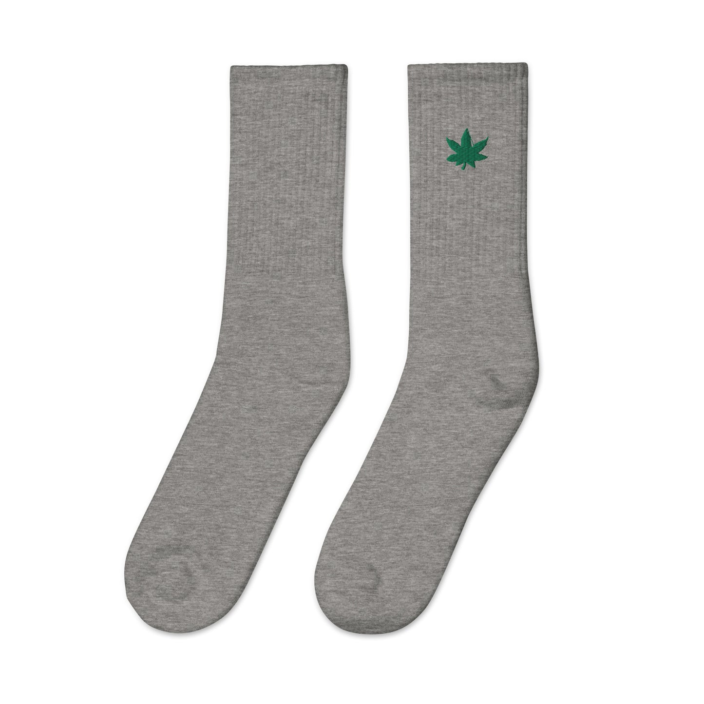 Weed Leaf Embroidered Socks