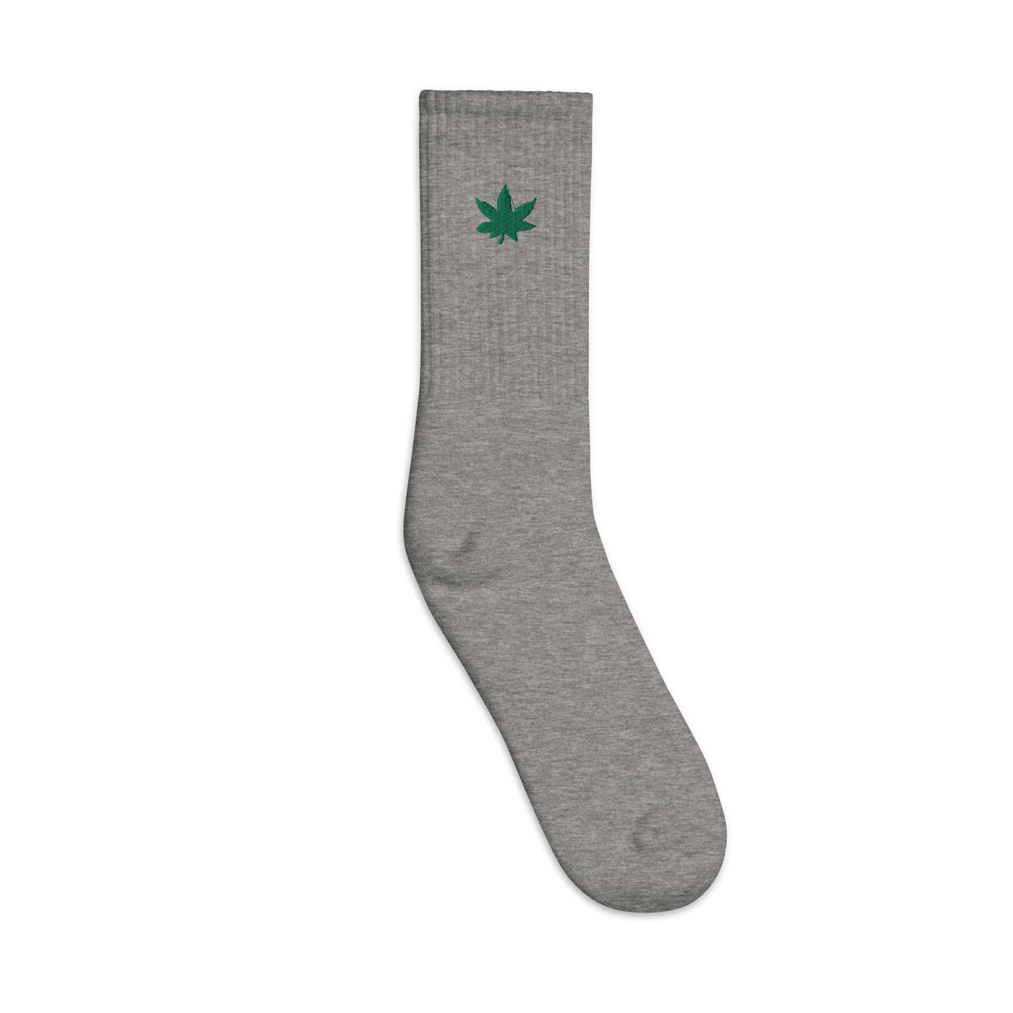 Weed Leaf Embroidered Socks