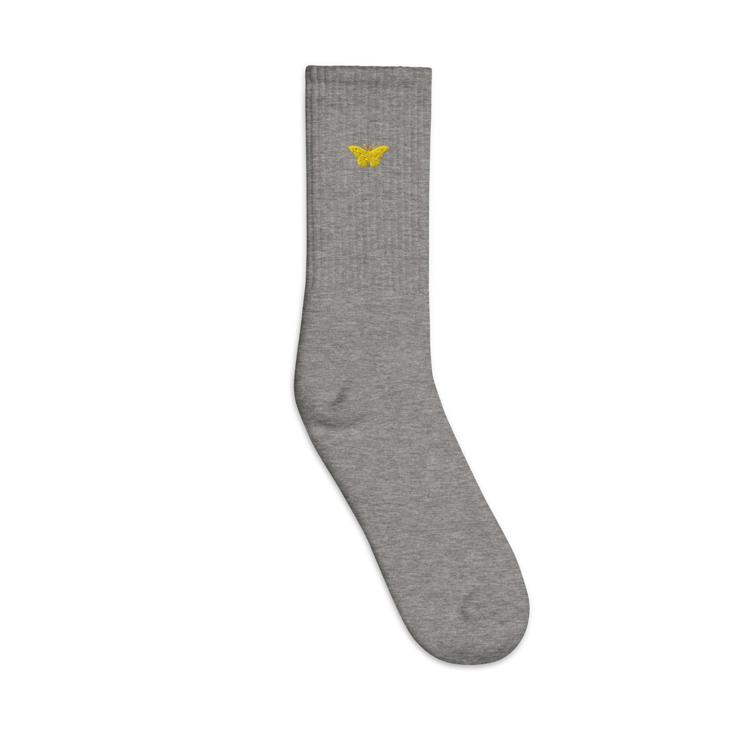 Golden Butterfly Embroidered Socks