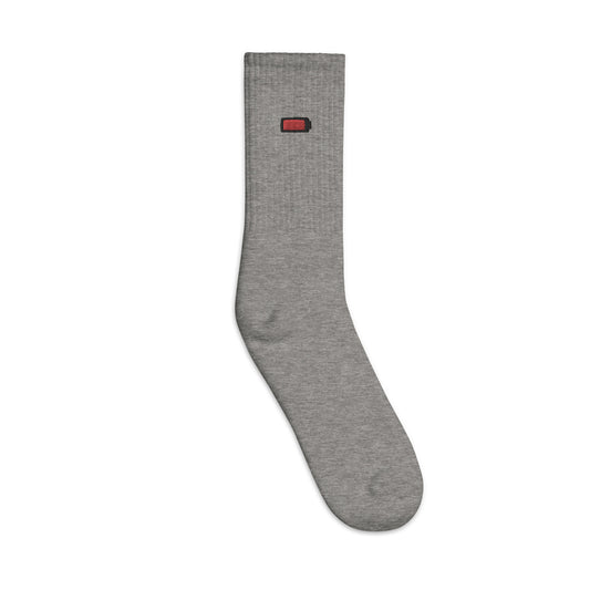 Low Battery Embroidered Socks