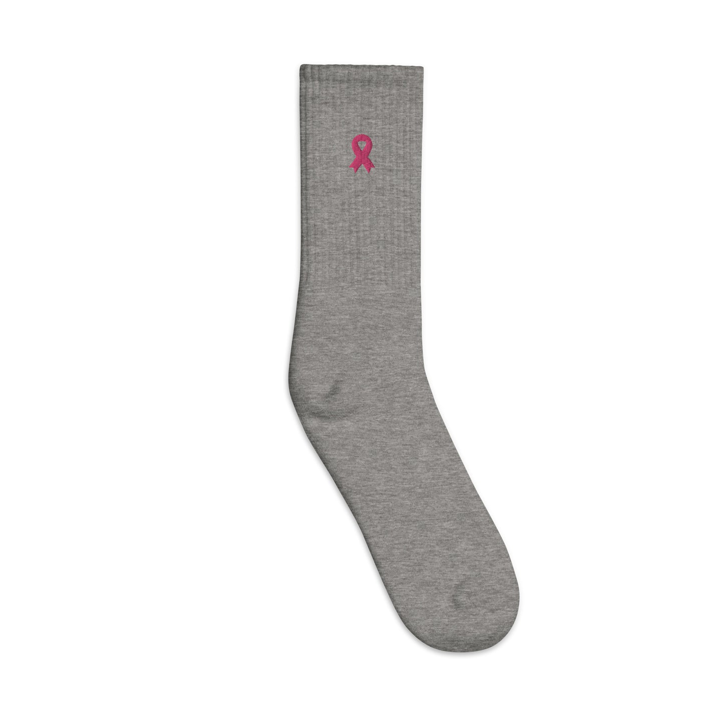 Pink Ribbon Custom Personalized Embroidered Socks
