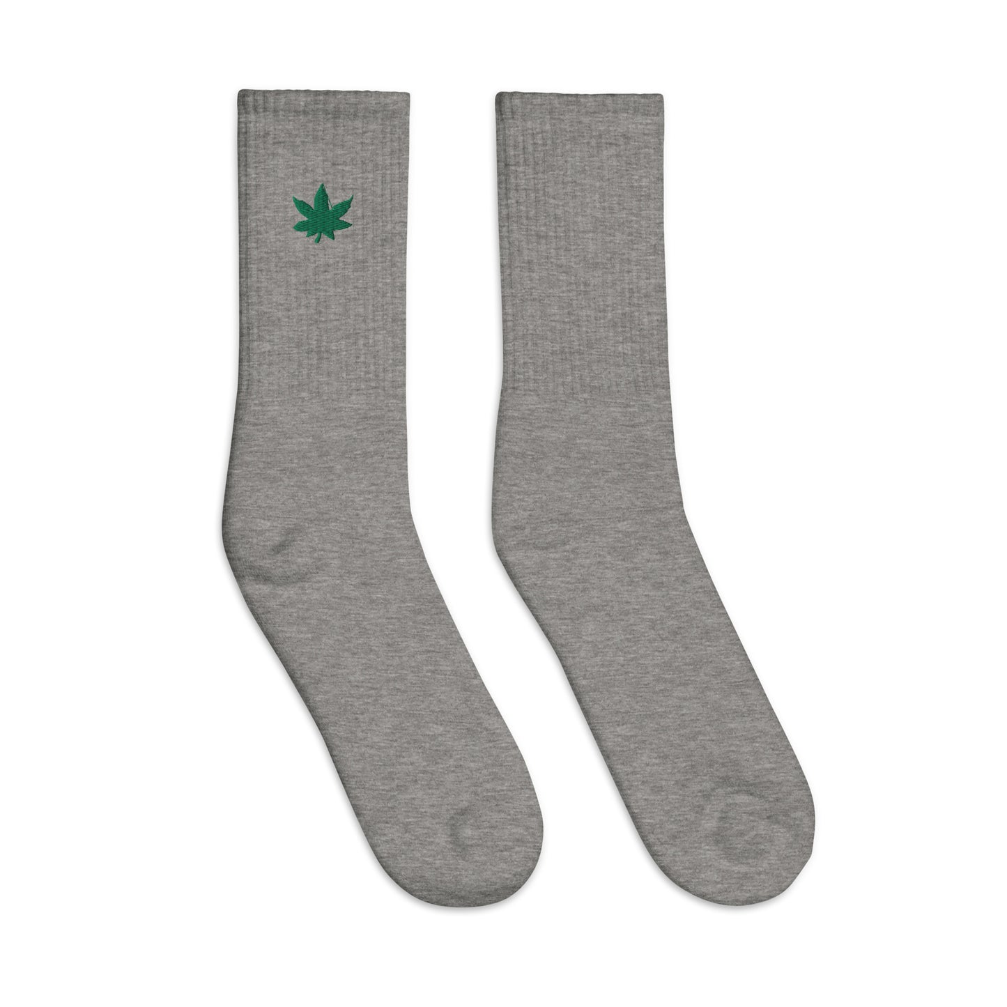 Weed Leaf Embroidered Socks