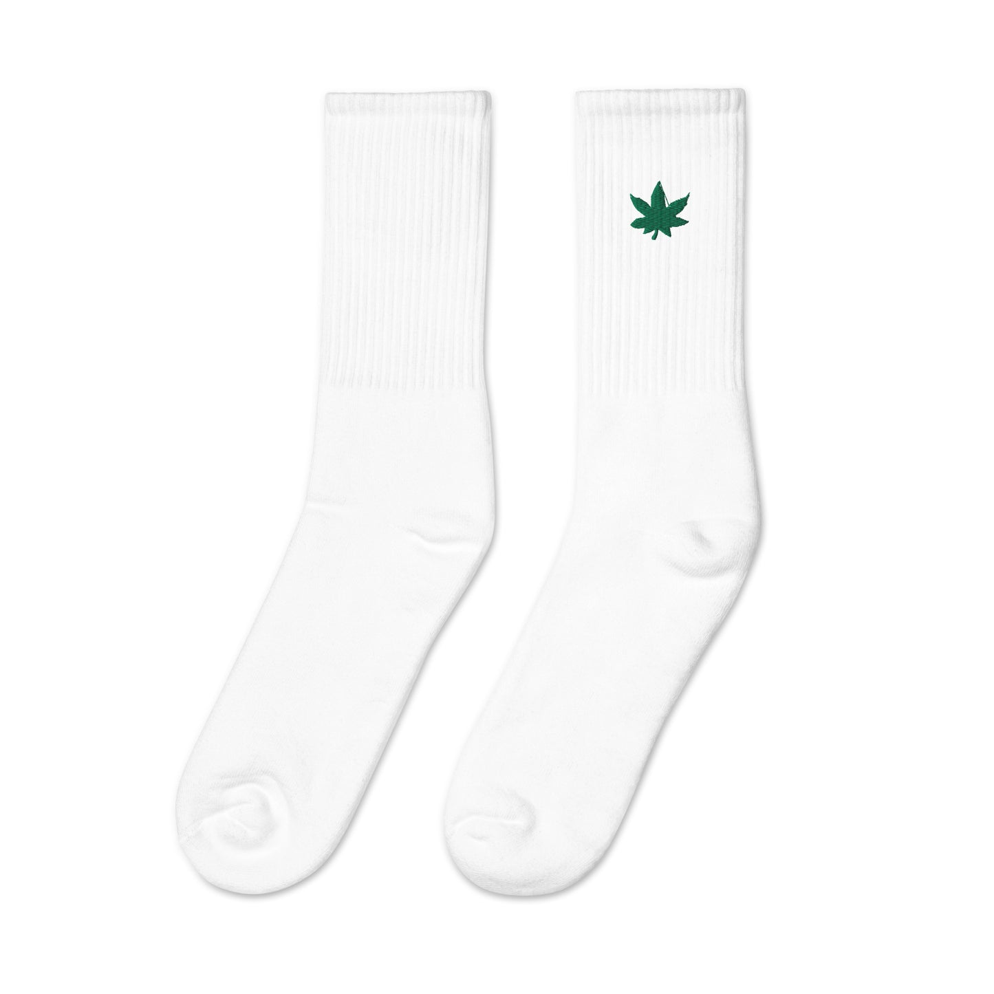 Weed Leaf Embroidered Socks