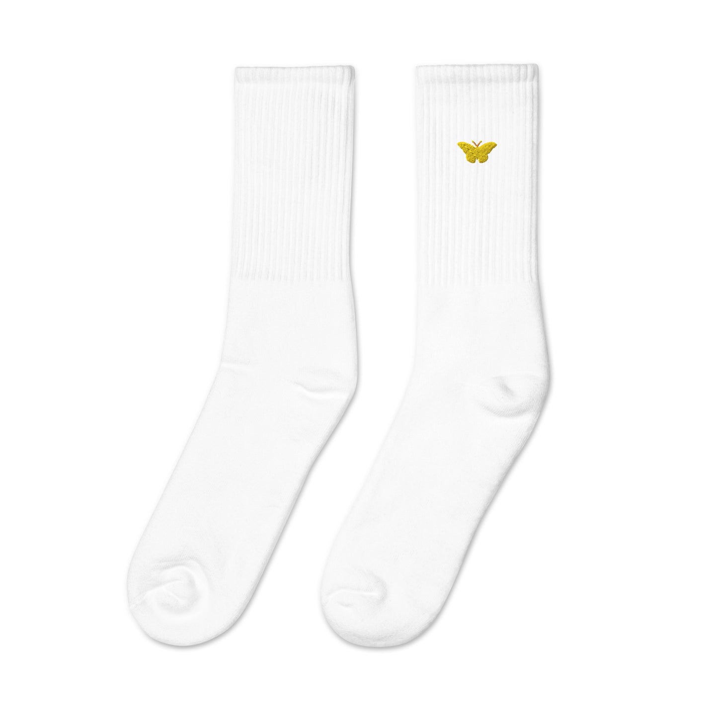 Golden Butterfly Embroidered Socks