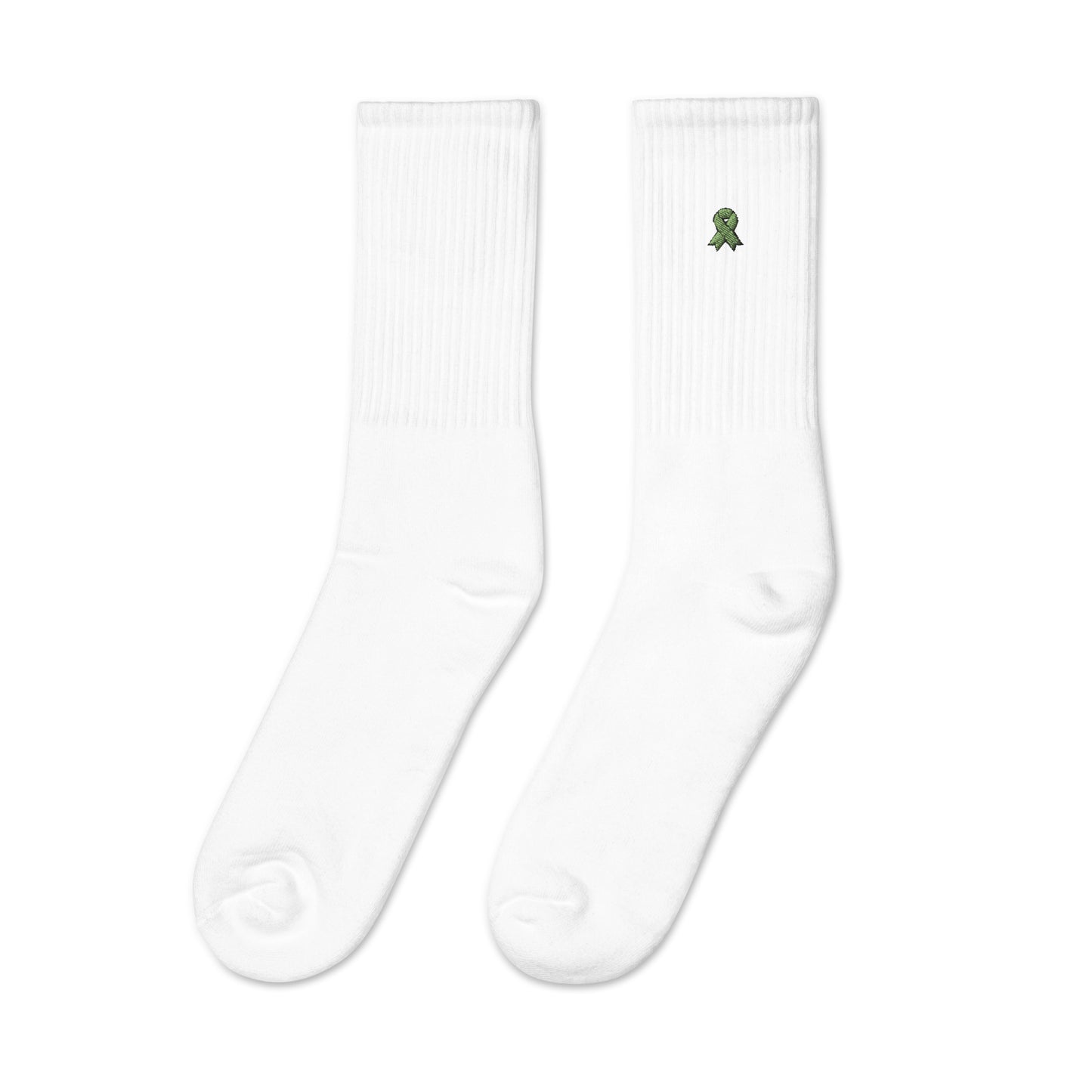 Green Ribbon Custom Personalized Embroidered Socks