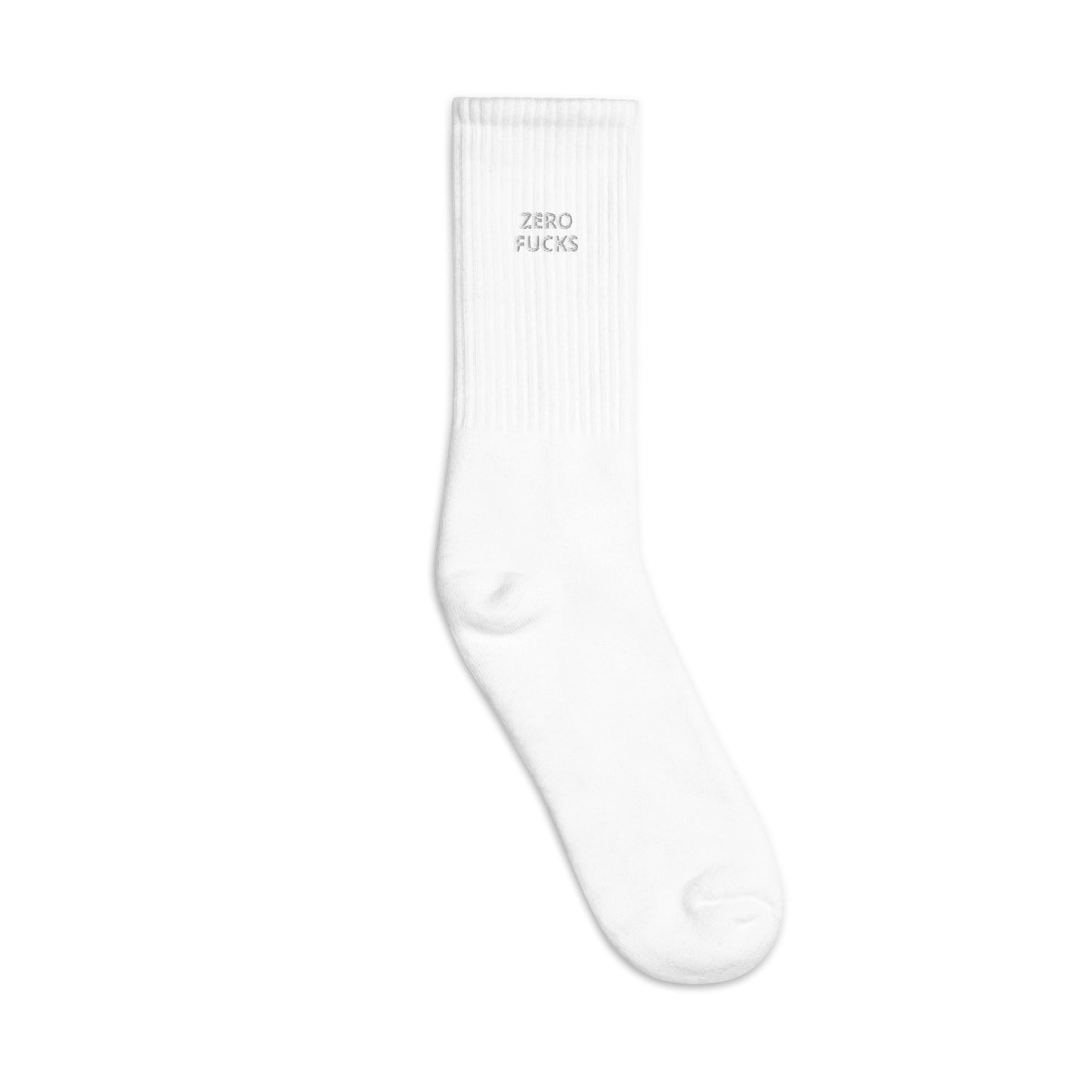 Zero Fucks Embroidered Socks