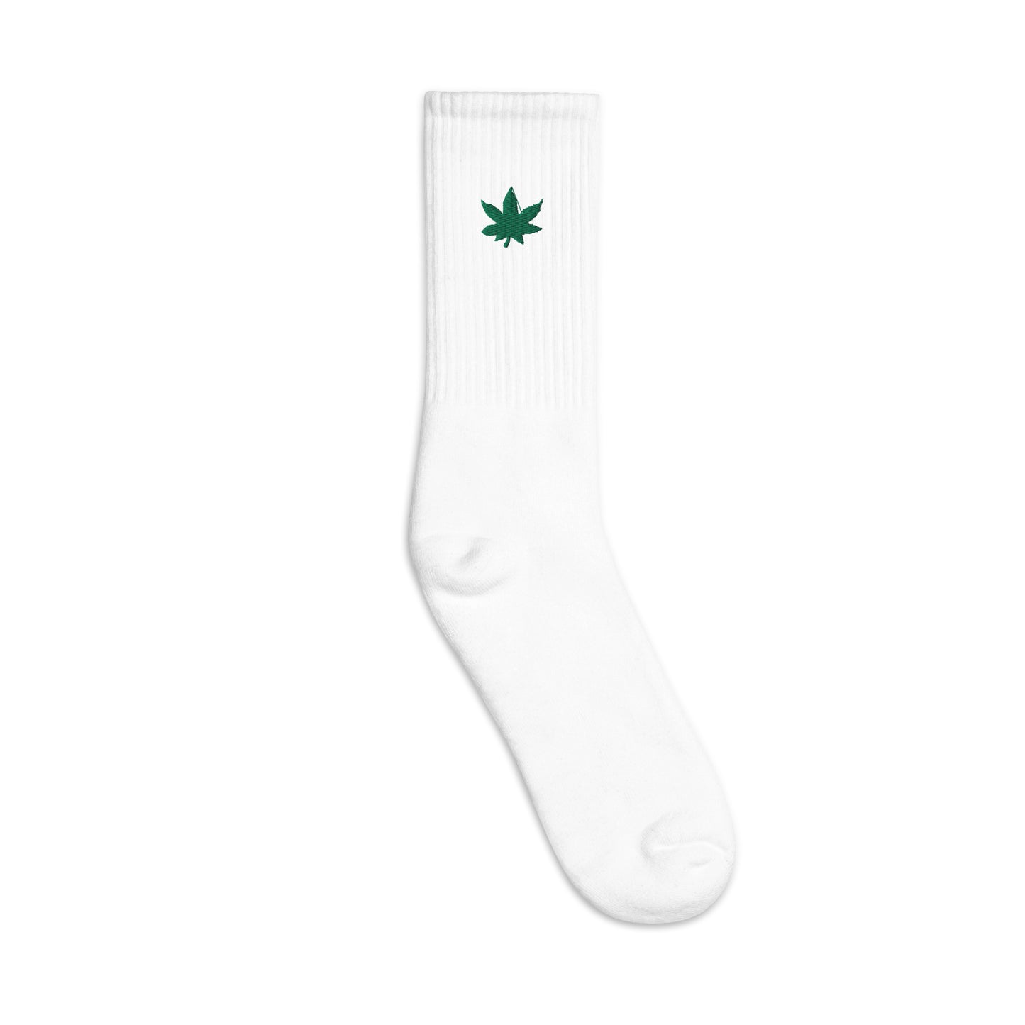 Weed Leaf Embroidered Socks