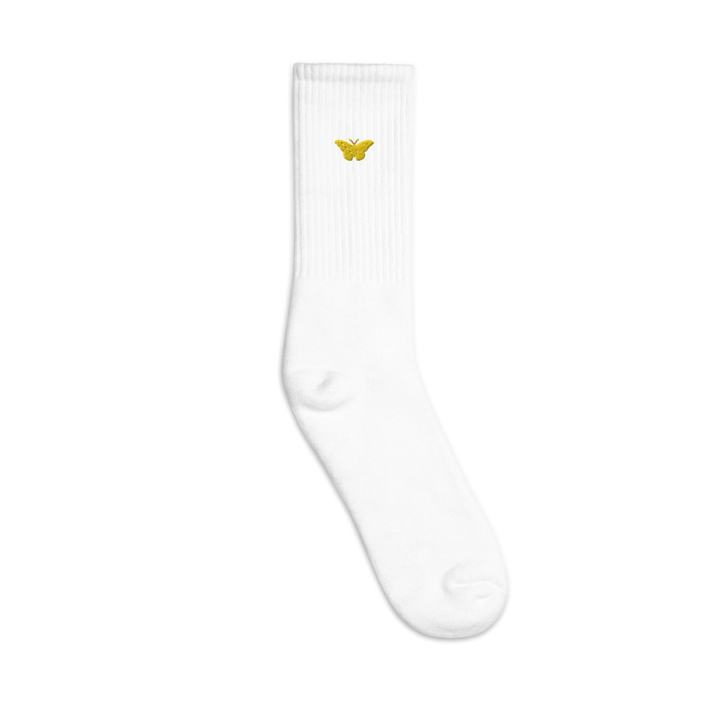 Golden Butterfly Embroidered Socks