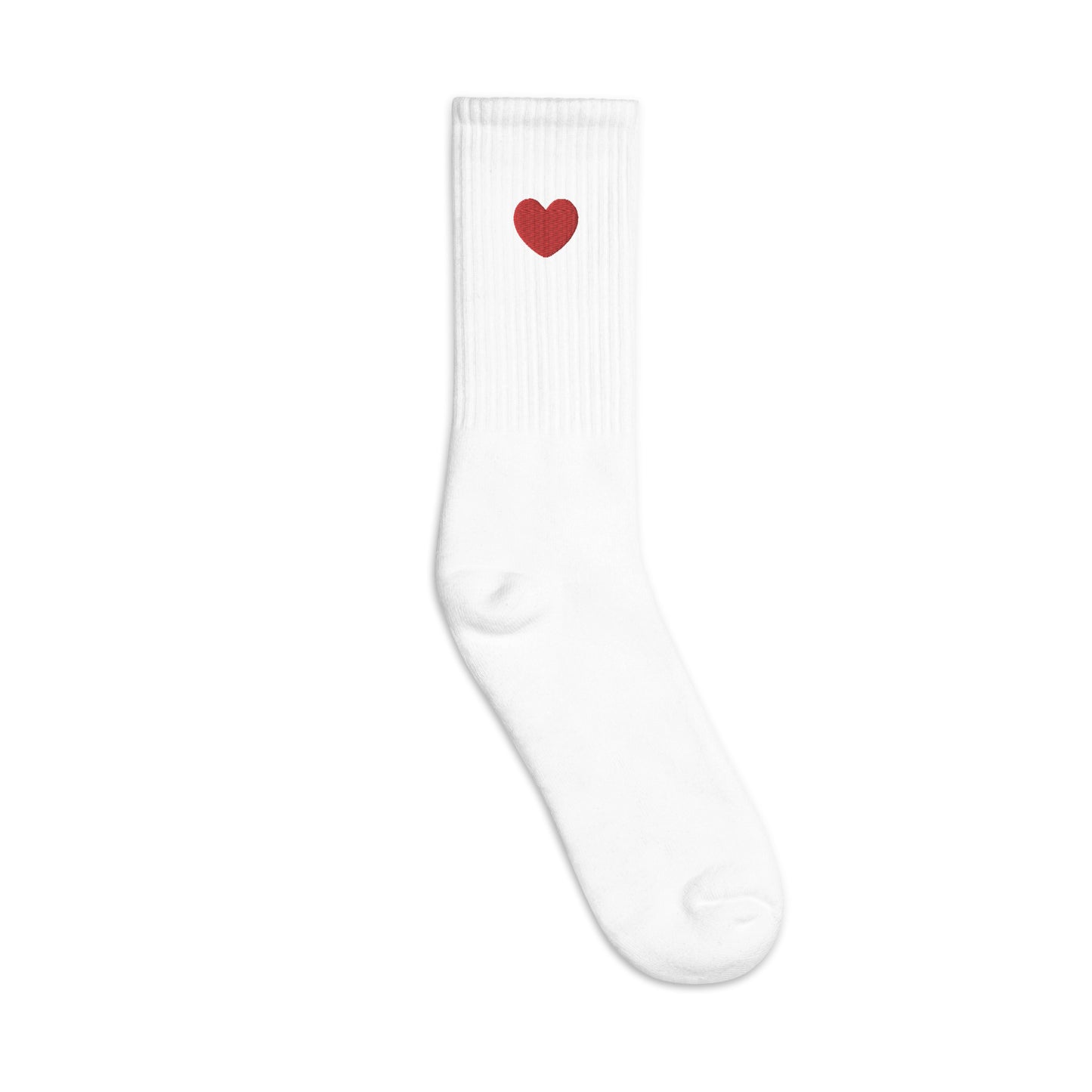 Embroidered Red Heart Socks