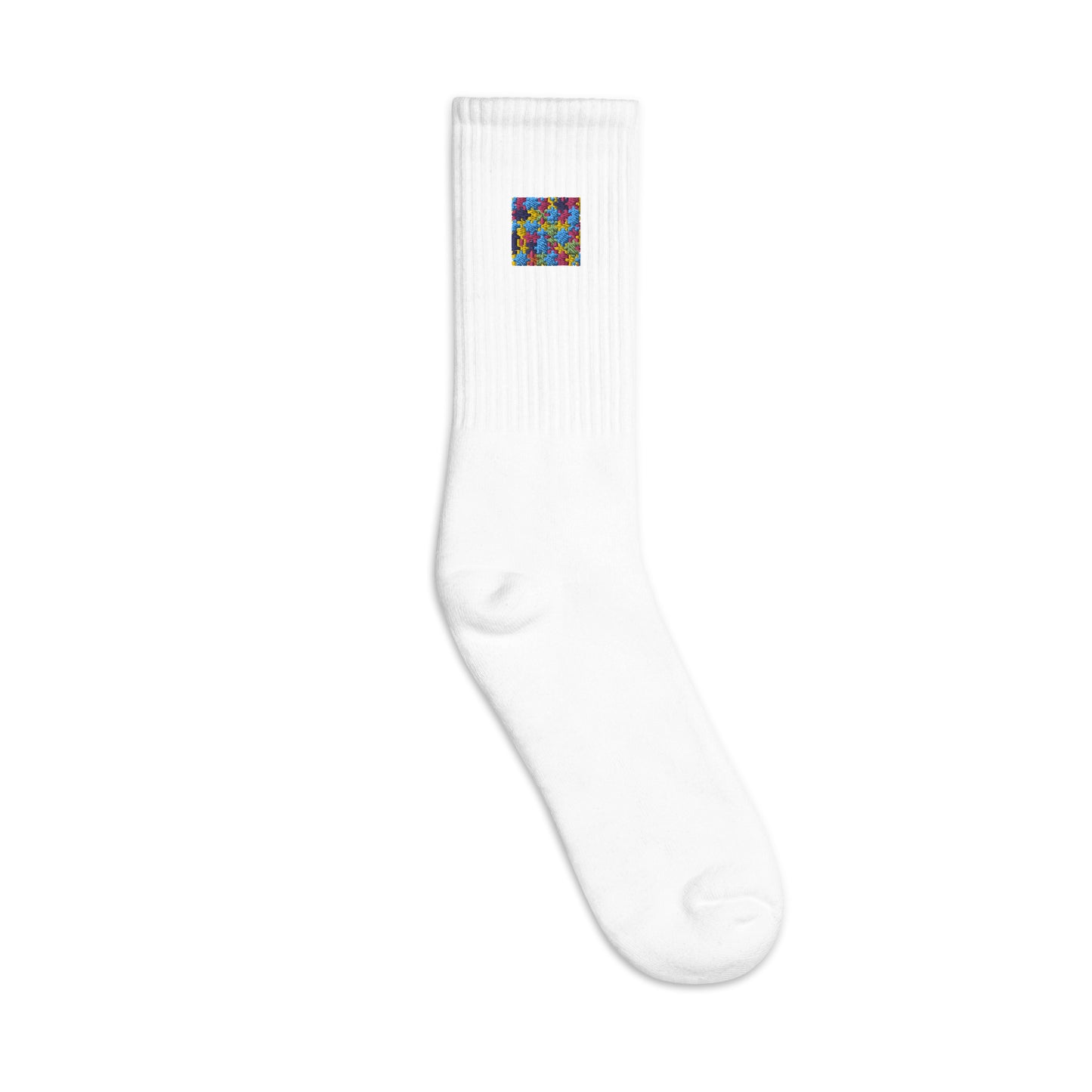 Puzzle Piece Embroidered Socks