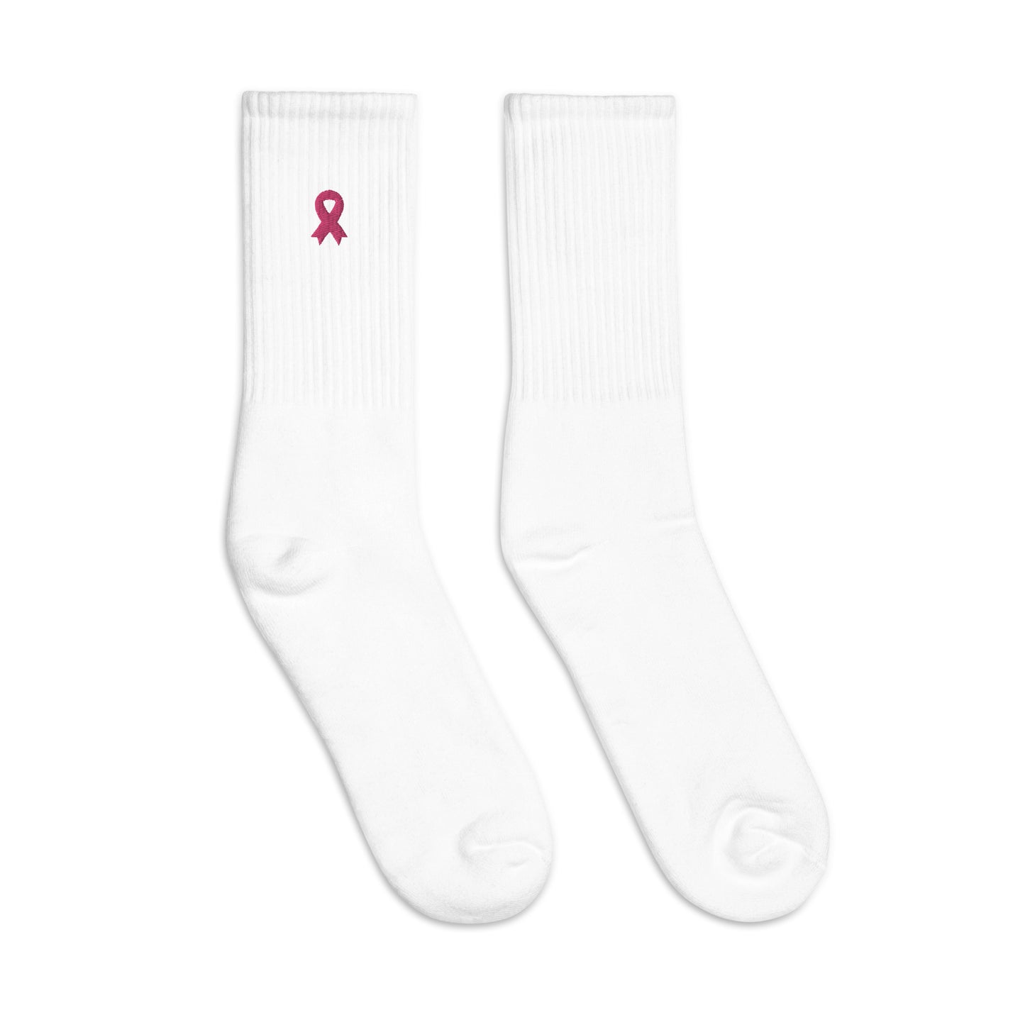Pink Ribbon Custom Personalized Embroidered Socks